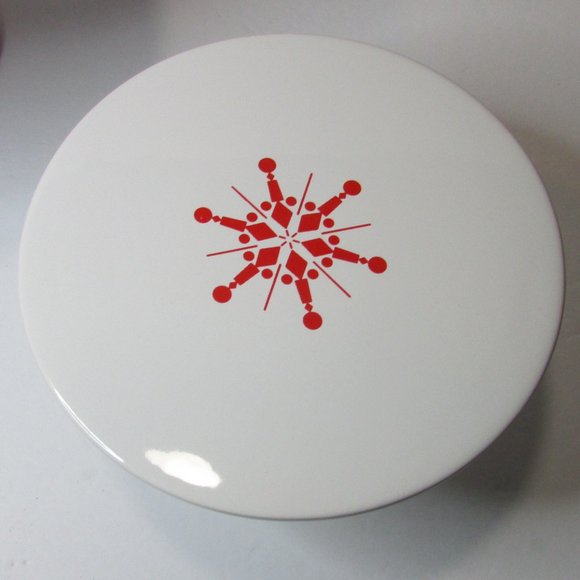 set 3 Avon Holly Dots cake stands Christmas risers snowflake polka dot red white - Picture 5 of 10